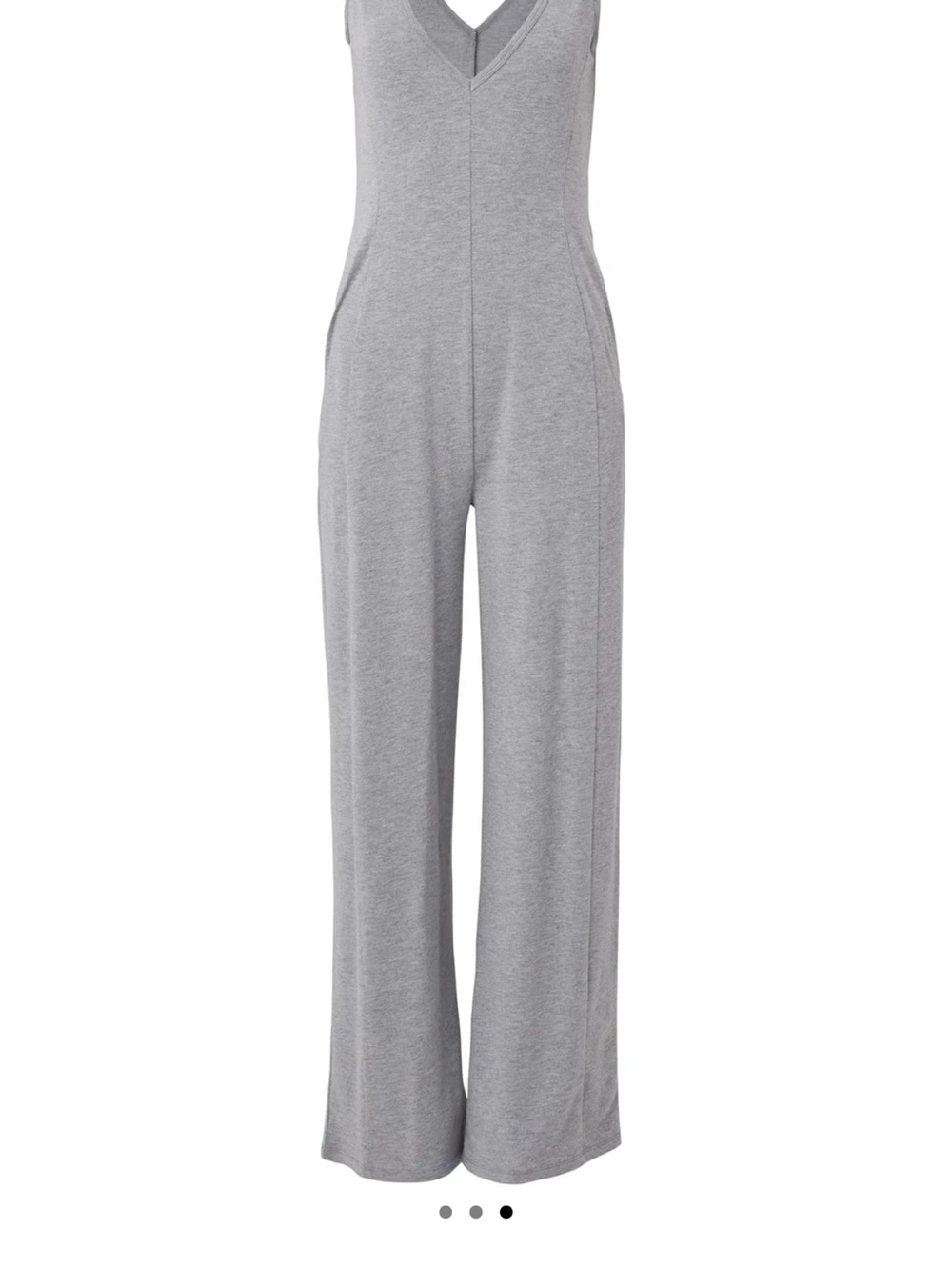 VENUS Sleeveless V-Neck Wide-Leg Jumpsuit in Gray
